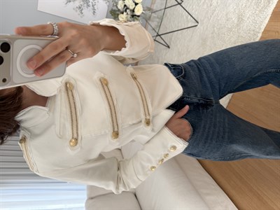 Apoletli Gold Düğmeli Ceket 