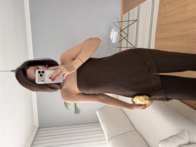 Asimetrik Dantelli Straplez Takım