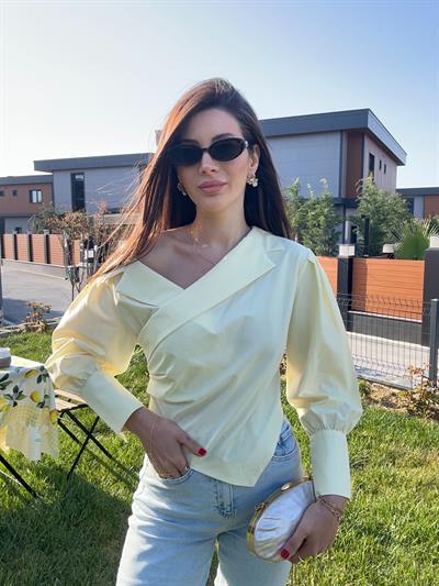 Limon Asimetrik Gömlek