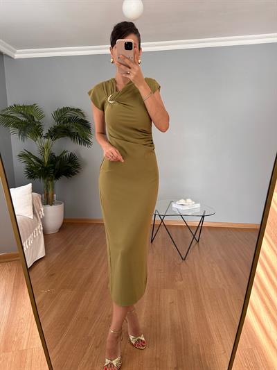 Aurora Yağ Yeşili Elbise 