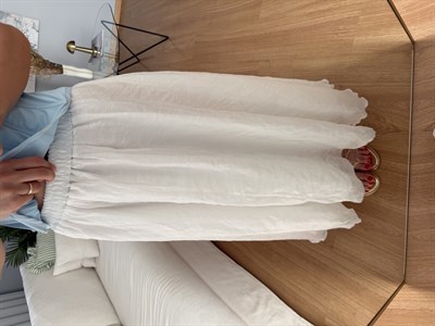 Azahar Beli Lastikli Beyaz Renk Etek