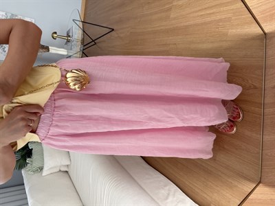 Azahar Beli Lastikli Pembe Renk Etek