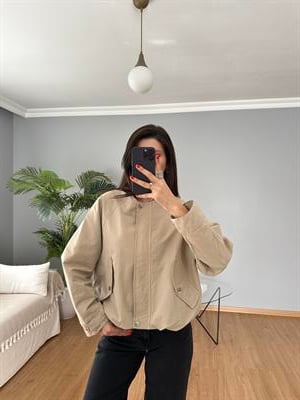 Bej Bomber Ceket