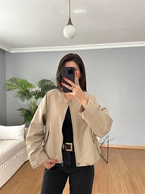 Bej Bomber Ceket