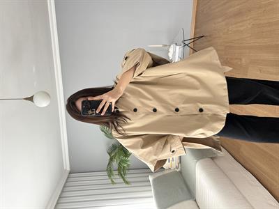 Bej Rengi Panço Model Trençkot 