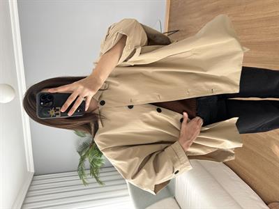 Bej Rengi Panço Model Trençkot 