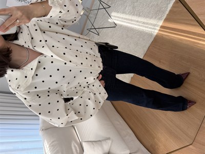 Bellamia Siyah Puantiyeli Ceket