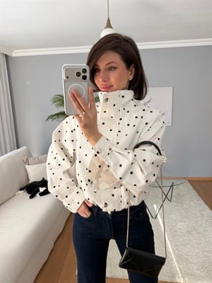 Bellamia Siyah Puantiyeli Ceket