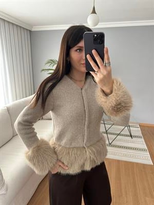 Bellamy Kürk Detaylı Triko Hırka