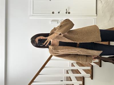 Bellez Camel Renk Yün Dokulu Ceket 