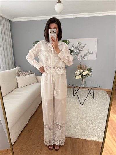 Bellora Pantolonlu Güpür Detaylı Takım