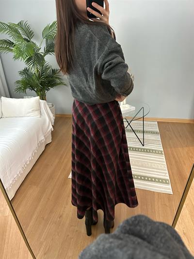Bordo Kareli Etek