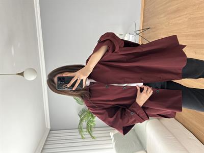 Bordo Rengi Panço Model Trençkot 
