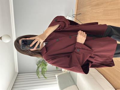 Bordo Rengi Panço Model Trençkot 