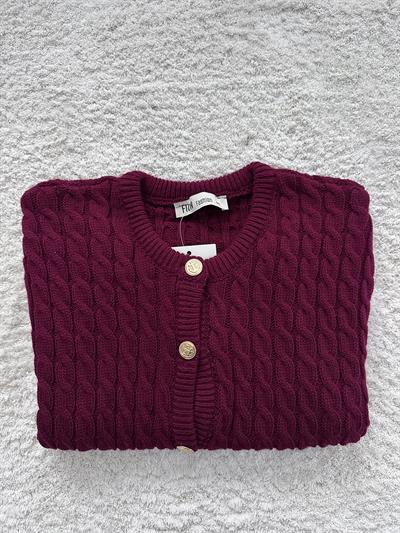 Bordo Yarım Kol Triko