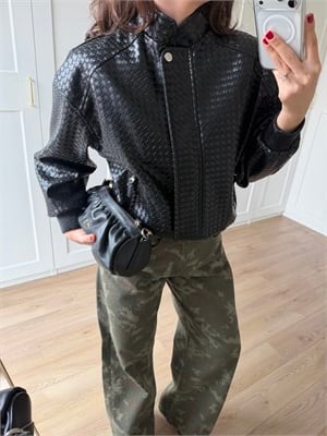 Botea Siyah Deri Ceket