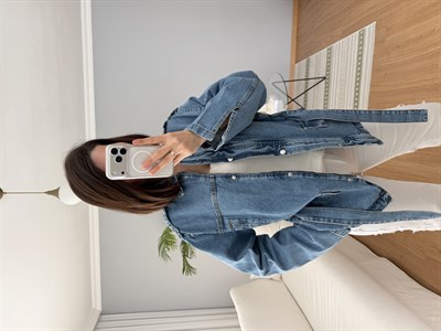 Calm Kuşaklı Denim Ceket 