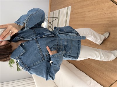 Calm Kuşaklı Denim Ceket 