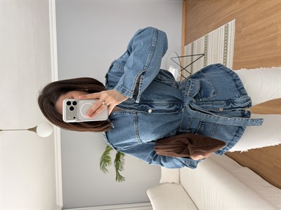 Calm Kuşaklı Denim Ceket 