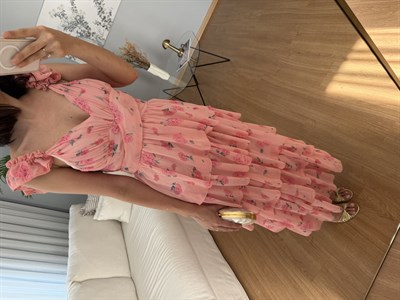 Chiara Yanları Pencereli  Katlı Elbise 