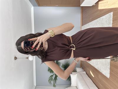 Chic Kahve Elbise