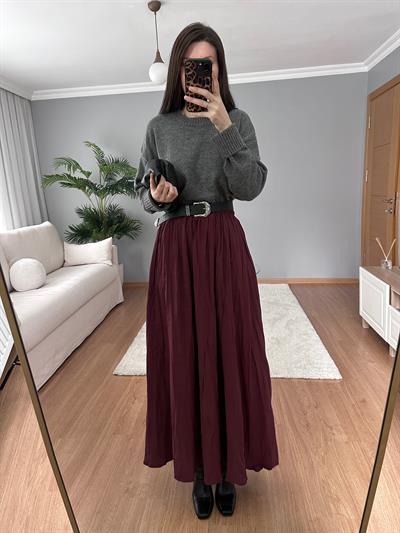 Cinda Bordo Renk Etek 