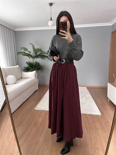 Cinda Bordo Renk Etek 