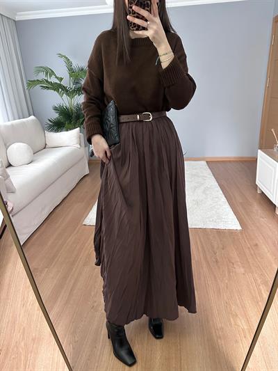 Cinda Kahve Rengi Etek 