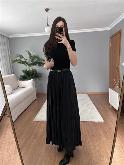 Cinda Siyah Renk Etek 