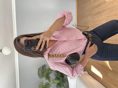 Çizgili Pembe Gömlek