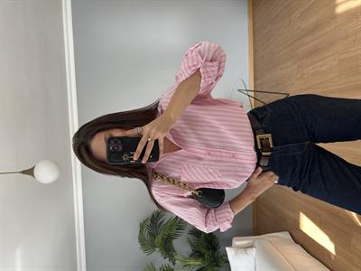 Çizgili Pembe Gömlek