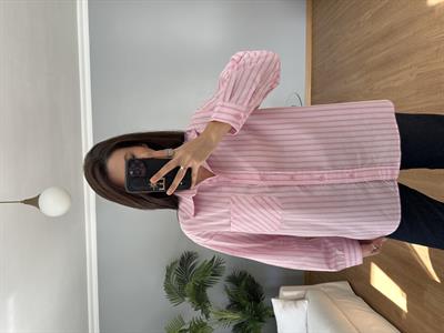 Çizgili Pembe Gömlek