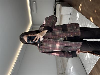 Cordy Bordo Ekose Ceket 