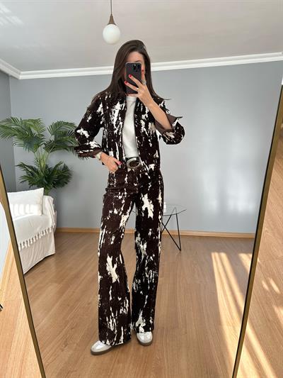 Cow Print Pantolon