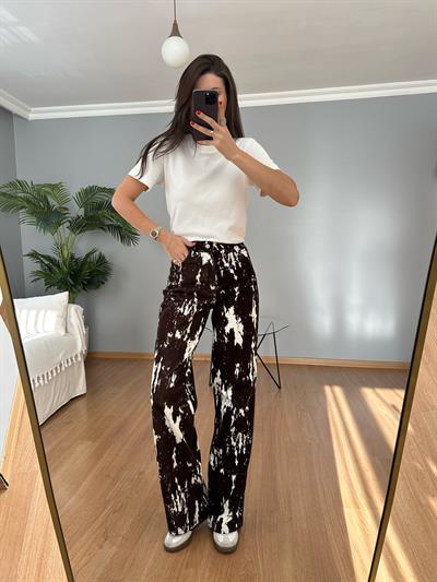 Cow Print Pantolon