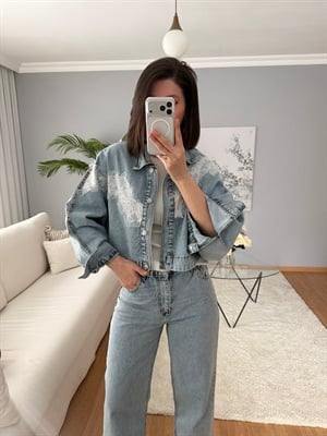 Dantel Denim Takım