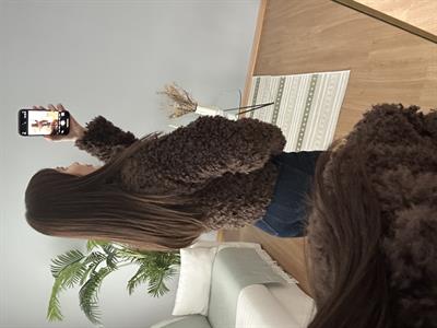 Deri Düğmeli Kıvırcık Teddy Ceket 