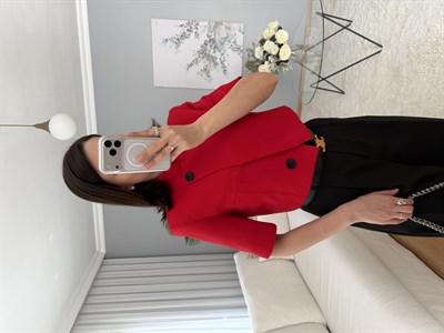 Dik Yaka Crop Ceket