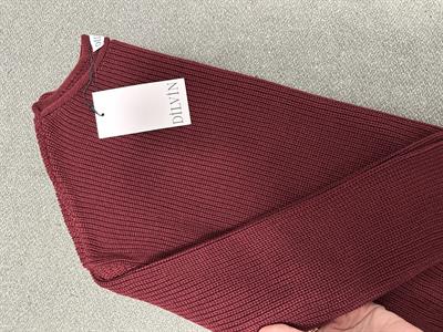 Dilvin Kayık Yaka Bordo Triko