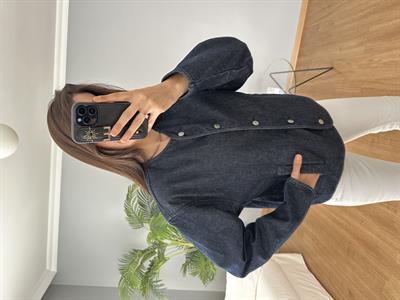 Düğmeli Denim Ceket 