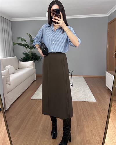 Elle Kahve Rengi Etek 