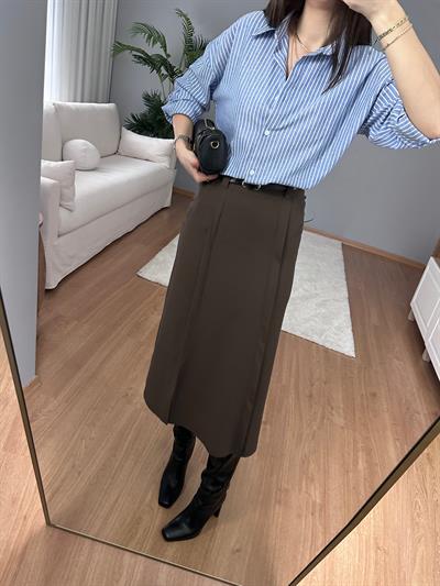Elle Kahve Rengi Etek 