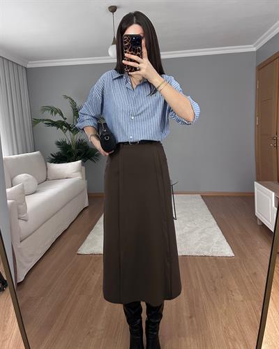 Elle Kahve Rengi Etek 