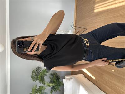 Esten Siyah Degaje Bluz