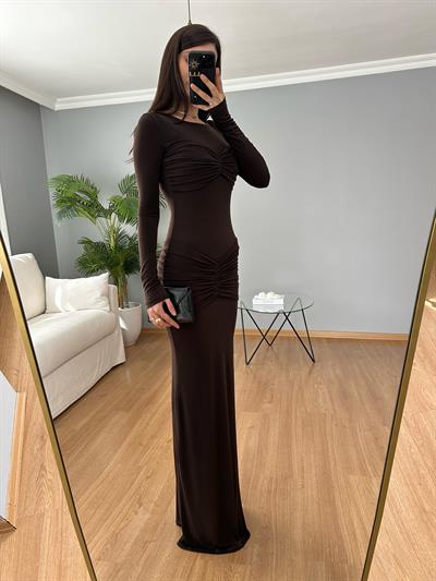 Eterna Kahve Elbise 