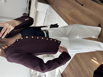 Fit Kesim Kısa Bordo Ceket