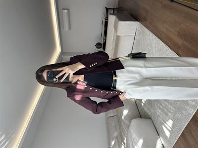 Fit Kesim Kısa Bordo Ceket