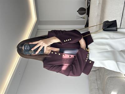 Fit Kesim Kısa Bordo Ceket