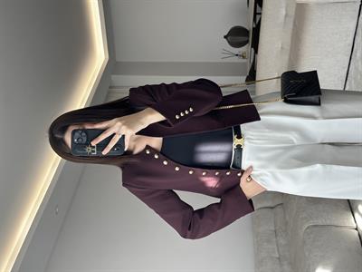 Fit Kesim Kısa Bordo Ceket