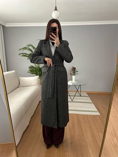 Füme Rengi Çizgili Meleni Kaban